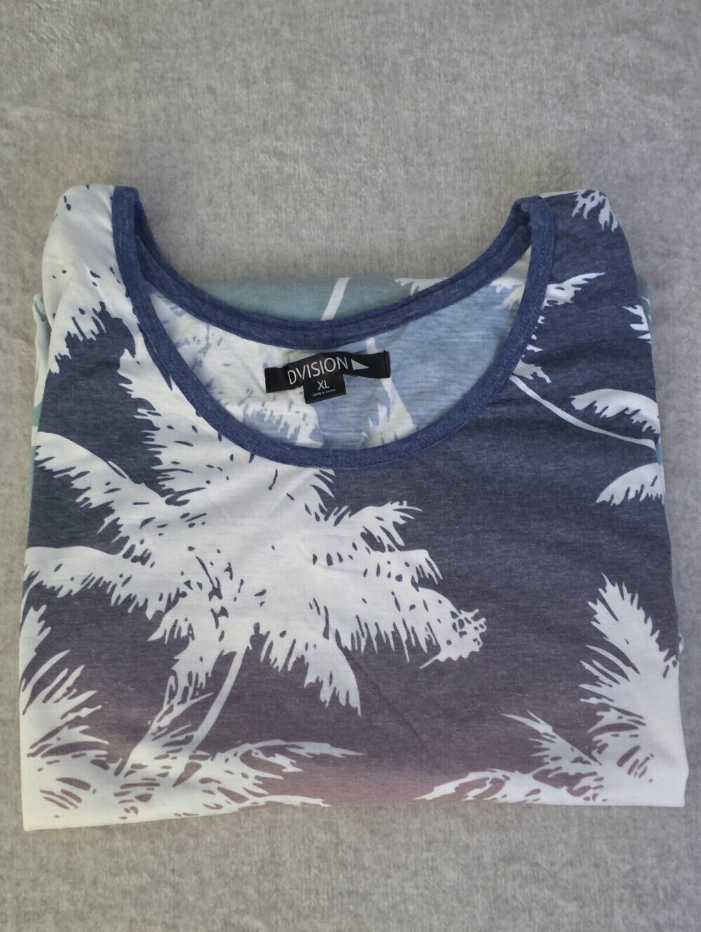 Division Palm Tree Tank Top Tropical Beach Sunset Ombre Men's XL - Picture 8 of 8